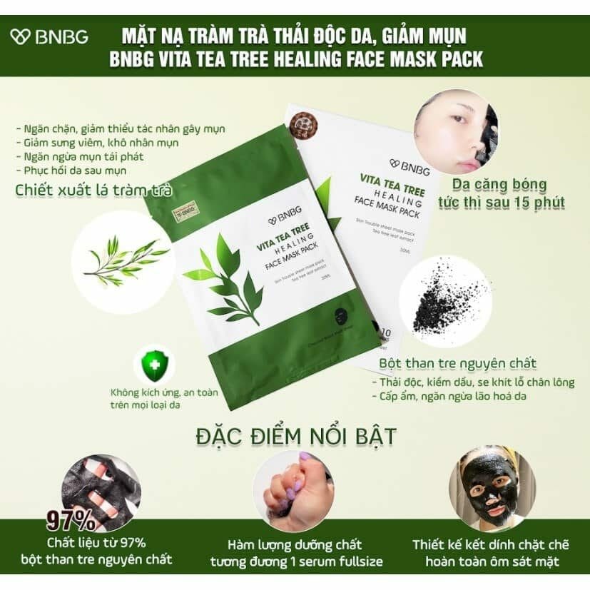 Mặt Nạ Tràm Trà Thải Độc BNBG Vita Tea Tree Healing Face Mask 30ml