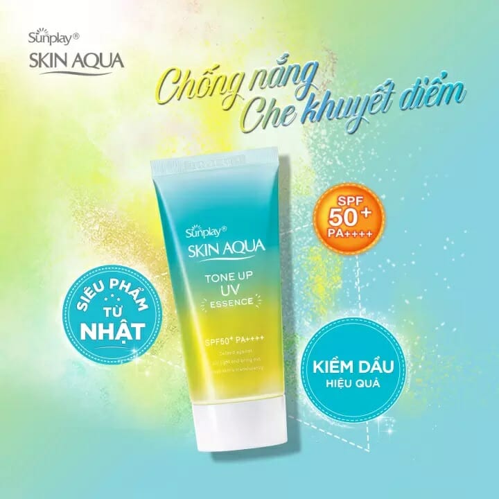 KEM CHỐNG NẮNG NÂNG TÔNG DÀNH CHO DA NHẠY CẢM SKIN AQUA SPF50+ PA++++