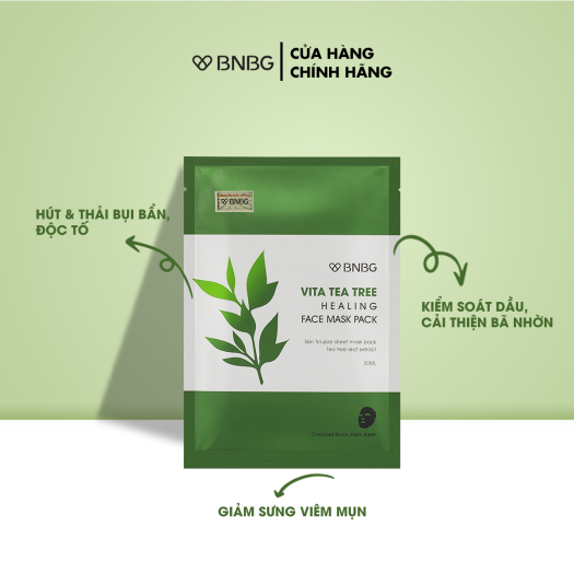 Mặt Nạ BNBG Tràm Trà Thải Độc Da, Giảm Mụn Vita Tea Tree Healing Face Mask  Pack 30ml 