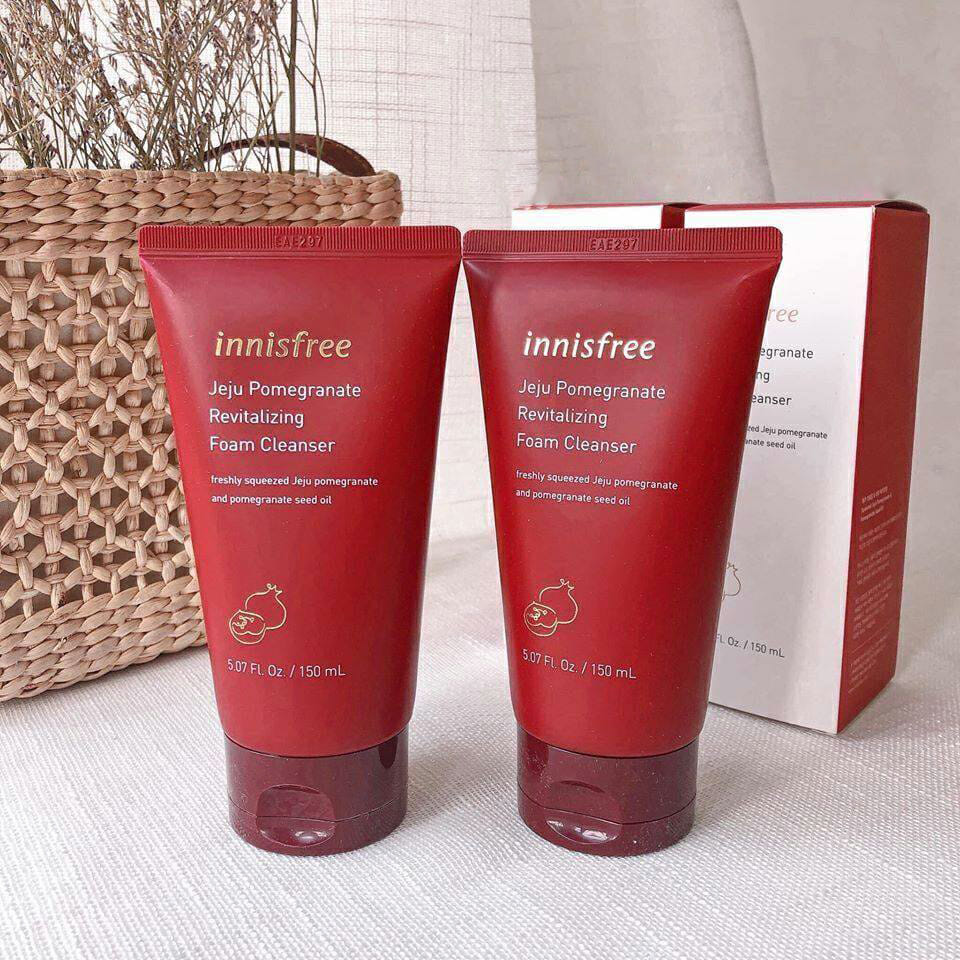 Review Sữa Rửa Mặt Lựu Đỏ Innisfree Jeju Pomegranate Revitalizing Foam Cleanser】