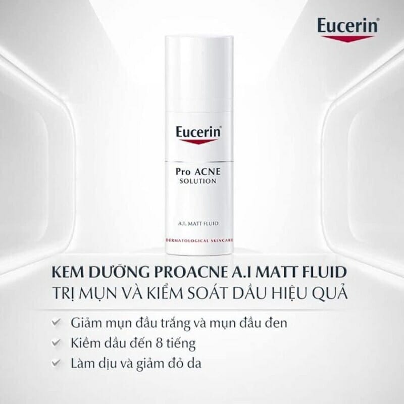 Công dụng của sản phẩm trị mụn đầu đen Eucerin Pro Acne A.I Matt Fluid